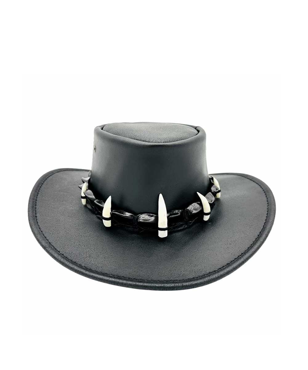 Jacaru Croc Hunter Leather Hat | Red Kado