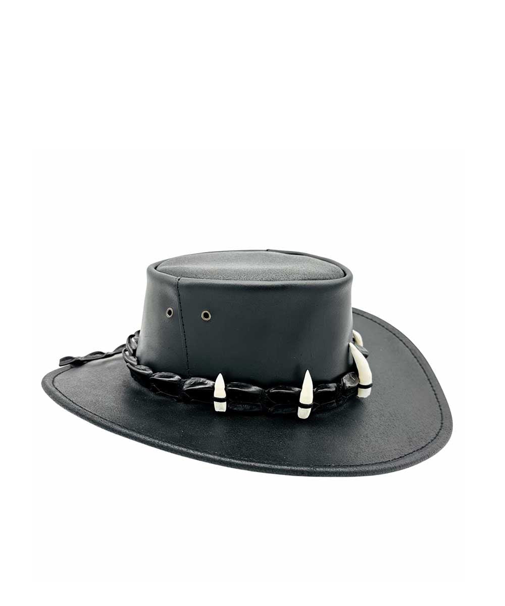 Jacaru Croc Hunter Leather Hat | Red Kado