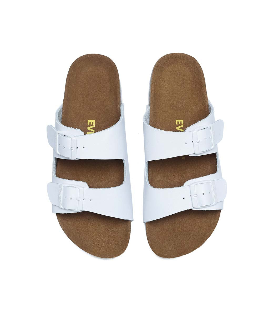 Men's Hampton Sandal in White - leather slide sandal
