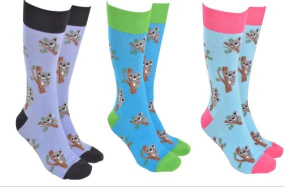 Sock Society Koala in Tree socks in three colourways