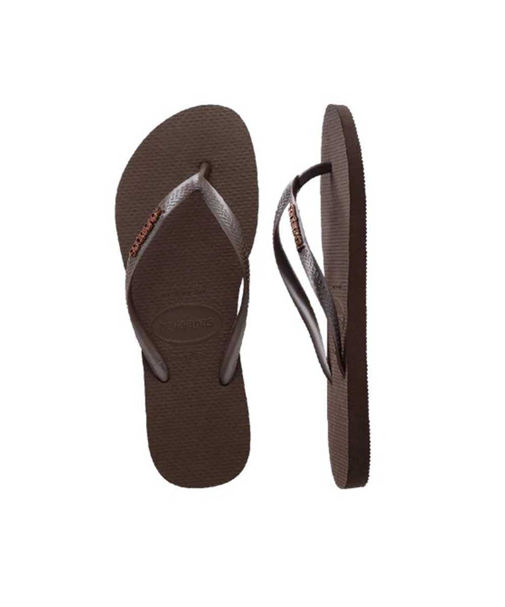 Havaianas Women's Slim Metal Logo Thongs | Red Kado