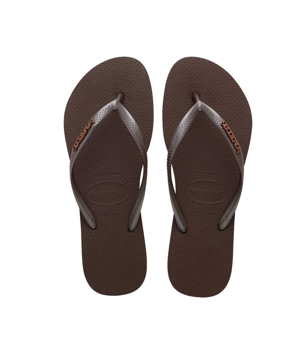 Havaianas Women's Slim Metal Logo Thongs | Red Kado