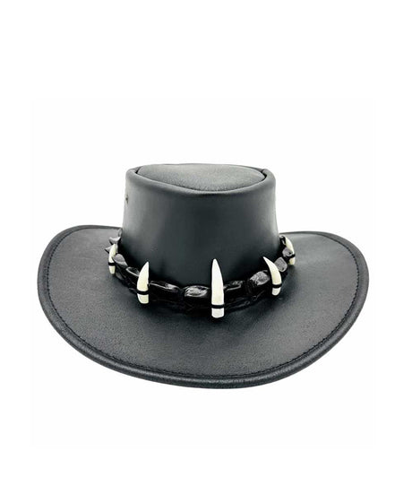 Jacaru Croc Hunter Leather Hat | Red Kado