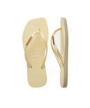 Havaianas Women's Slim Square Metalic Logo Thongs