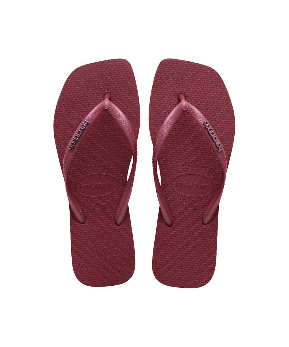 Havaianas Women's Slim Square Metalic Logo Thongs