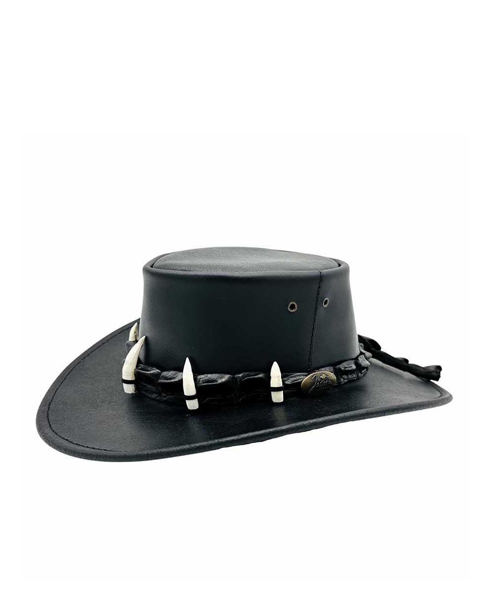 Jacaru Croc Hunter Leather Hat | Red Kado