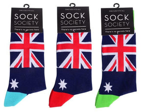 Sock Society Aussie Flag socks in three colourways