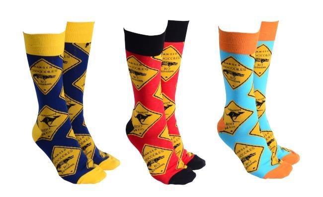 Sock Society Road Signs socks in three colourways