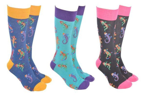 Sock Society Gecko socks in three colourways